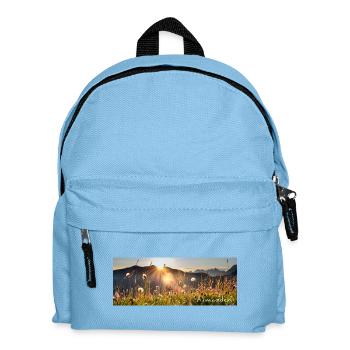 Alpine meadow at sunset - Alpine panorama - Kids' Backpack - light blue - Front