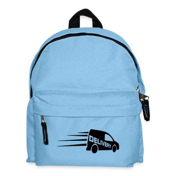 Van logo with text cut out - Kids' Backpack - light blue - Front