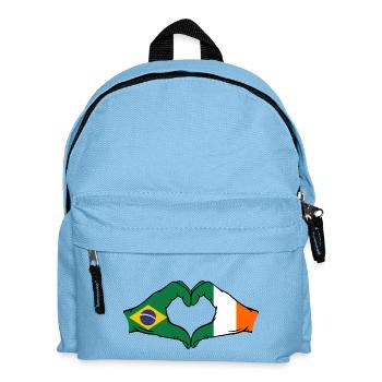 Brazil Ireland Flag Hands Heart Shape - Kids' Backpack - light blue - Front