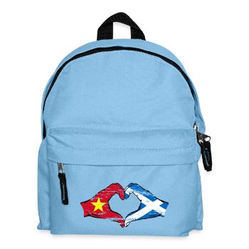 Vietnam Scotland flag hands heart shape used - Kids' Backpack - light blue - Front