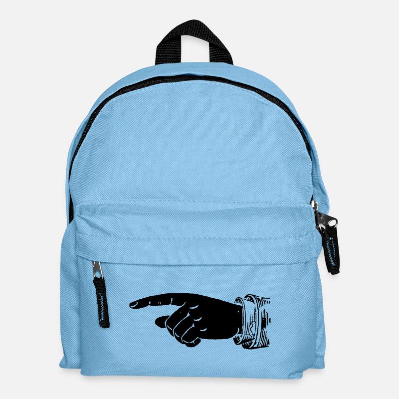 Hand - Fingerzeig - Kinder Rucksack - Hellblau