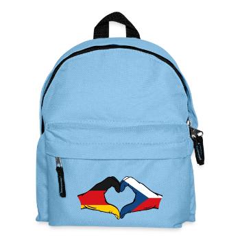 Germany Czech Republic Flag Hands Heart Shape - Kids' Backpack - light blue - Front