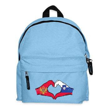 Monténégro Slovénie drapeau mains forme de coeur utilisé - Sac à dos Enfant - bleu clair - Devant