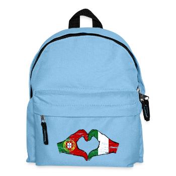 Portugal Italy Flag Hands Heart Shape Used - Kids' Backpack - light blue - Front