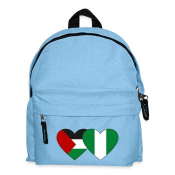 Palestine Nigeria Drapeau Coeur - Sac à dos Enfant - bleu clair - Devant
