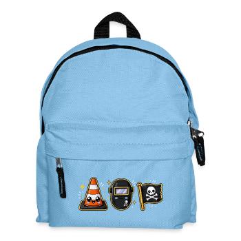 Baustelle Bauarbeiter Pirat - Kinder Rucksack - Hellblau - Vorne