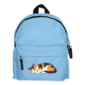 Schlafende Katze - Kinder Rucksack - Hellblau - Vorne