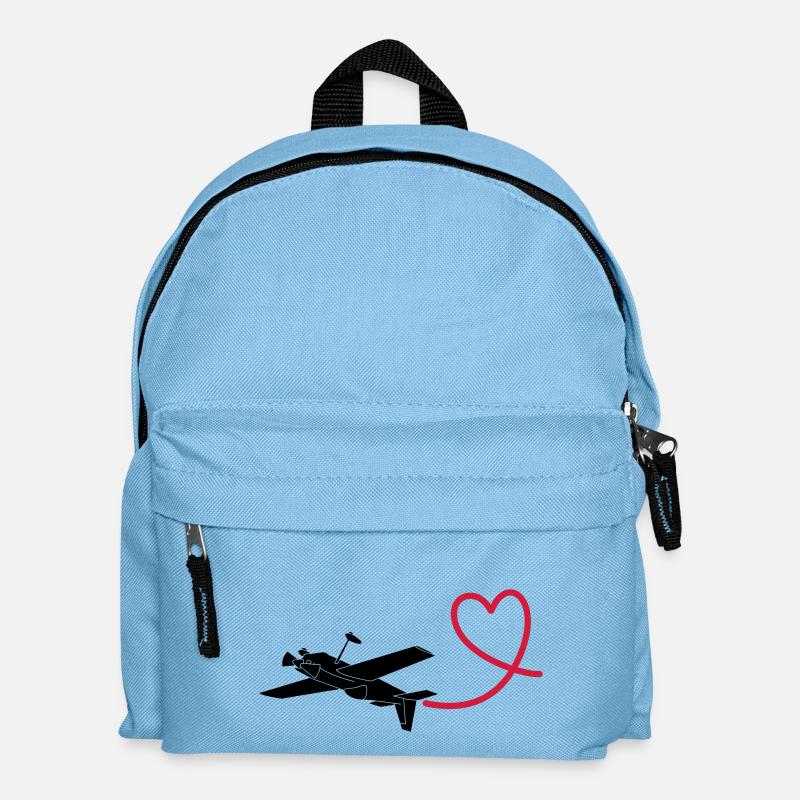 Kunstflugzeug Herz fliegen Pilot Geschenk - Kinder Rucksack - Hellblau
