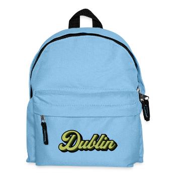 Dublin Retro Script in Lime - Kids' Backpack - light blue - Front