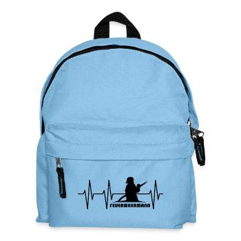 Firefighter Pulse Heartbeat Fire Brigade Symbol - Kids' Backpack - light blue - Front
