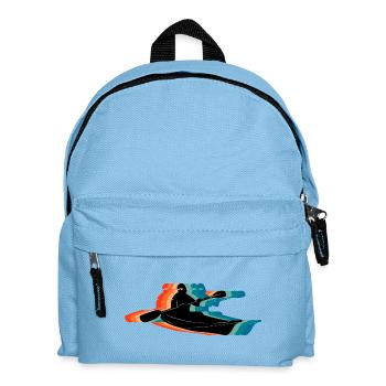 Silhouette rétro du kayak pagaie colorée - Sac à dos Enfant - bleu clair - Devant