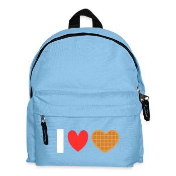Ich liebe Waffelherz-Waffel-Frühstück - Kinder Rucksack - Hellblau - Vorne