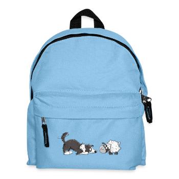 Border Collie And Sheep I Herding Dog Dog Fun - Kids' Backpack - light blue - Front