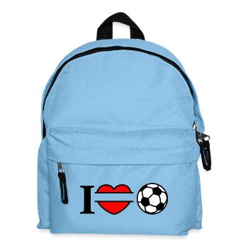 Monogramm Logo Fußballherz - Kinder Rucksack - Hellblau - Vorne
