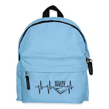 Herzschlag Bücherwelt Buch Puls Lesen Leser Symbol - Kinder Rucksack - Hellblau - Vorne