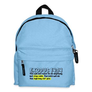 2. Mose 14:14 | Bibelzitat - Kinder Rucksack - Hellblau - Vorne