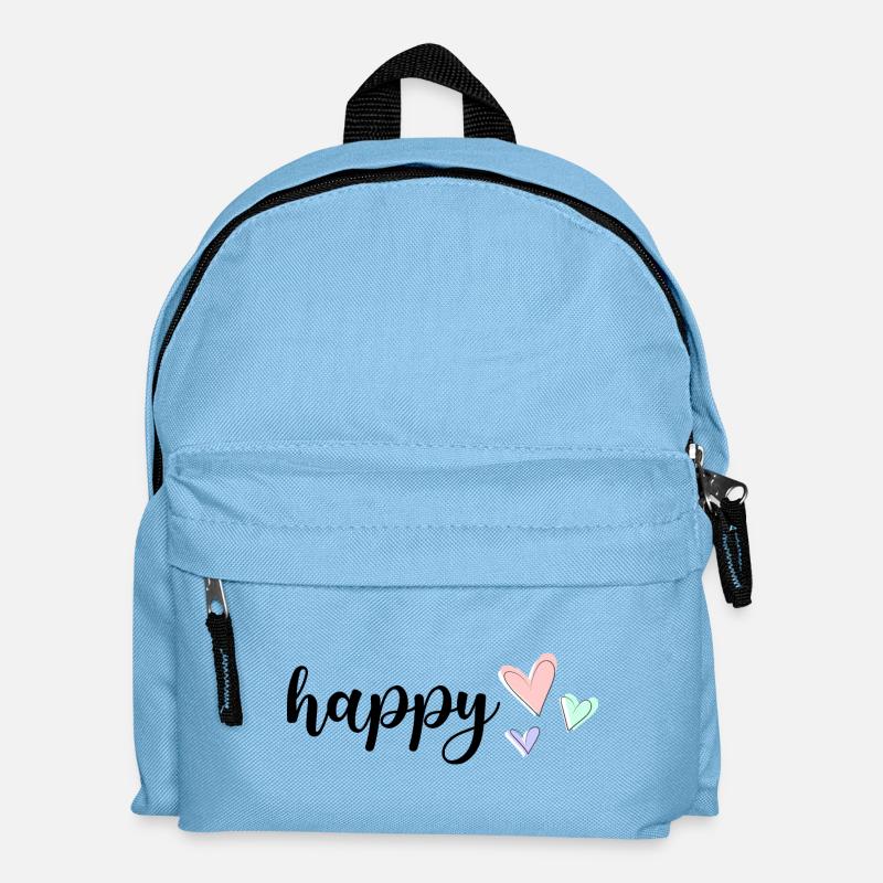 Happy Vibes, Playful Heart Pattern on Pastel - Kids' Backpack - light blue