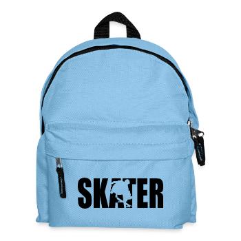 Klassisches Skater Design – Schlicht & lässig - Kinder Rucksack - Hellblau - Vorne