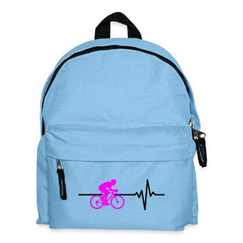 ROAD BIKE RIDING BIKE HEARTBEAT PINK BIKE - Kids' Backpack - light blue - Front