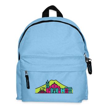Catania City Skyline Mount Etna Line Art - Kids' Backpack - light blue - Front