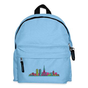 Łódź Stadtsilhuett Manufaktura Moderne Kunst - Kinder Rucksack - Hellblau - Vorne
