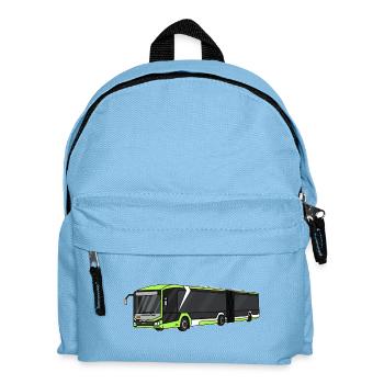 Bus, Schulbus, Busfahrer - Kinder Rucksack - Hellblau - Vorne