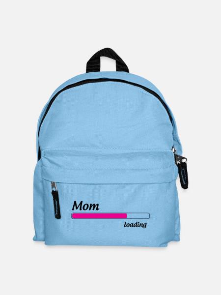Mama lädt... Bitte warten - Werdende Mutter - Kinder Rucksack - Hellblau