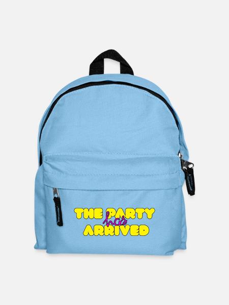 THE PARTY HAS ARRIVED, KANN LOS GEHEN MAUS - Kinder Rucksack - Hellblau