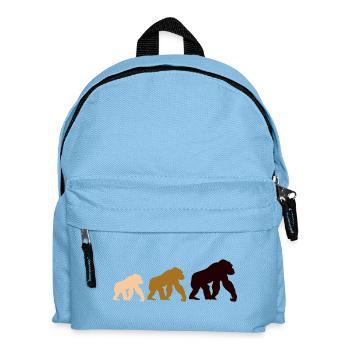 Dreier Gorillas Silhouetten - Kinder Rucksack - Hellblau - Vorne