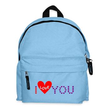 I love you - Kinder Rucksack - Hellblau - Vorne