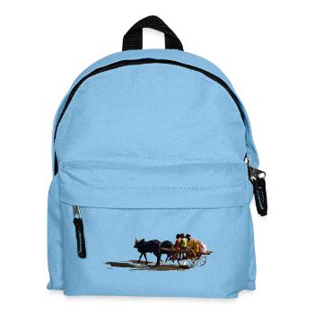 Carrosse africain à âne et passagers - Sac à dos Enfant - bleu clair - Devant