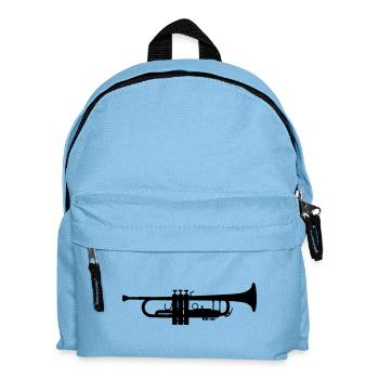 Trompetensilhouette - Kinder Rucksack - Hellblau - Vorne