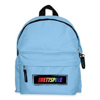 Brettspiele bunter Schriftzug - Kinder Rucksack - Hellblau - Vorne