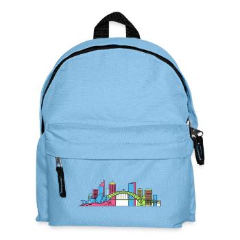 Sydney City Skyline Opera House Bridge Line Art - Kids' Backpack - light blue - Front