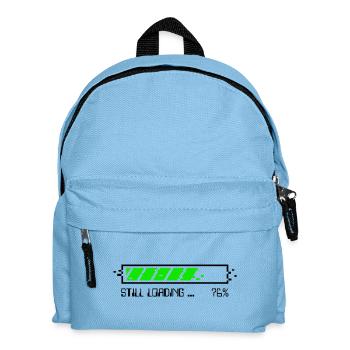 Noch lädt – Patience Gamer – NEIN - Kinder Rucksack - Hellblau - Vorne