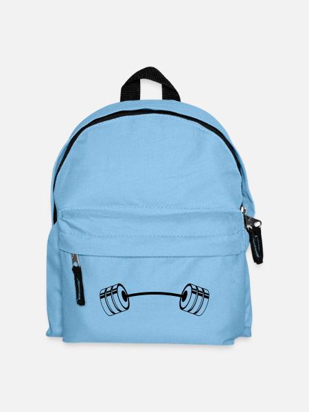 Gewichte – Hantel Fitness Bodybuilding Workout - Kinder Rucksack - Hellblau