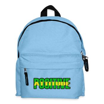 POSITIVE ATTITUDE-Green/Yellow Text - Kids' Backpack - light blue - Front