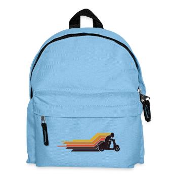  Rollerfahrer Moped Motor-Scooter Fahrer 70s 80s - Kinder Rucksack - Hellblau - Vorne
