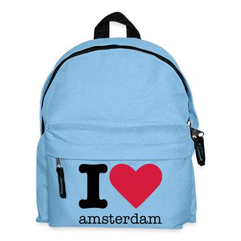 I Love Amsterdam - Kinder Rucksack - Hellblau - Vorne
