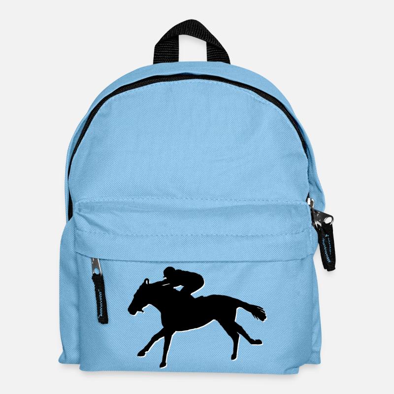Horse BLACK / white - Kids' Backpack - light blue