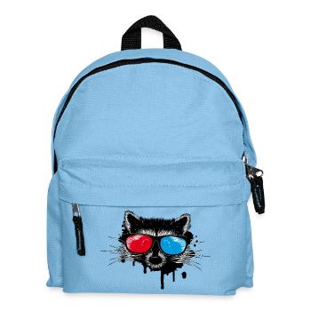 Raccoon with 3D glasses - Kids' Backpack - light blue - Front
