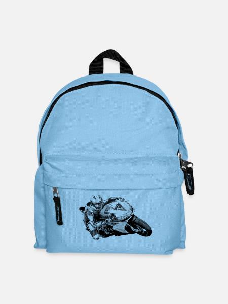 Motorrad - Kinder Rucksack - Hellblau