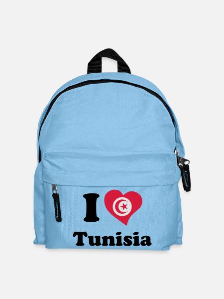 I love Tunisia - J'aime la Tunisie - Sac à dos Enfant - bleu clair