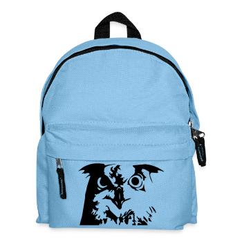 Eule, Owl - Grafik, Vogel, UHU - Kinder Rucksack - Hellblau - Vorne