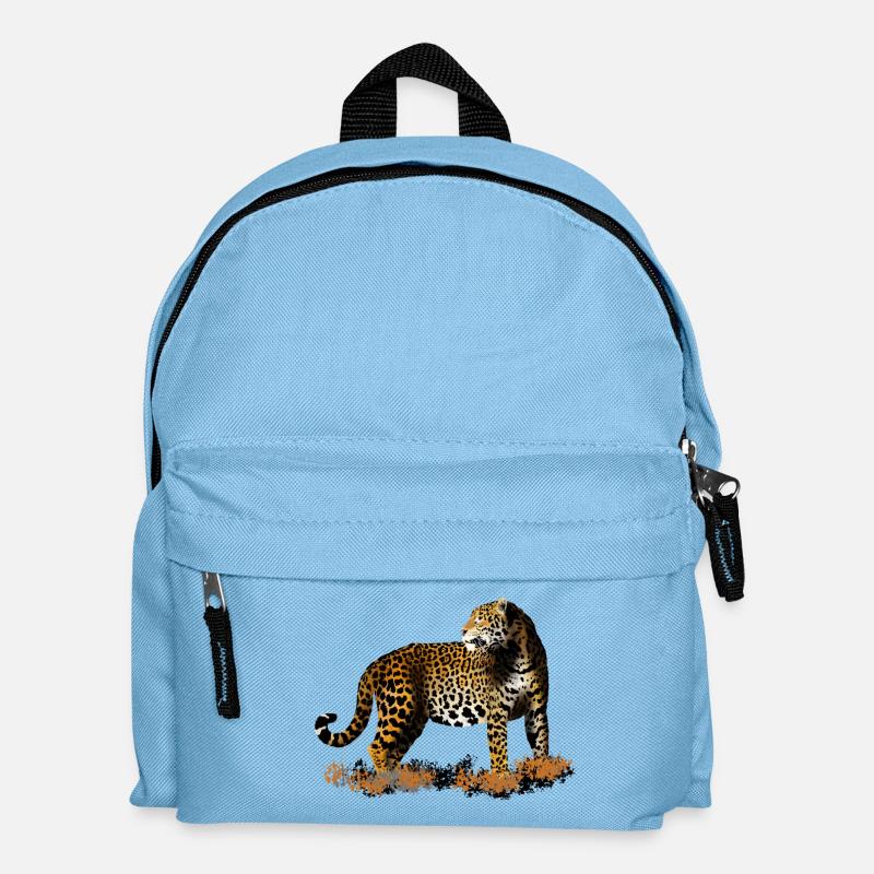 Leopard - Kinder Rucksack - Hellblau
