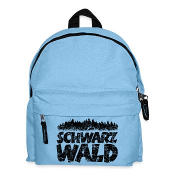 Schwarzwald mit Wald (Vintage/Schwarz) - Kinder Rucksack - Hellblau - Vorne