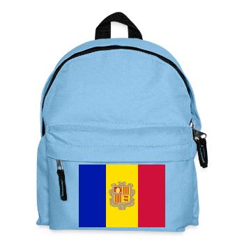 Aufkleber Flagge von Andorra Fahne von Andorra - Kinder Rucksack - Hellblau - Vorne