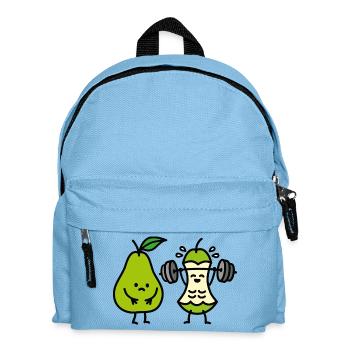 Weightlifting pear funny gym bodybuilding workout - Kids' Backpack - light blue - Front