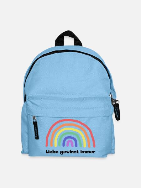 Regenbogen Liebe Statement Freiheit Frieden - Kinder Rucksack - Hellblau