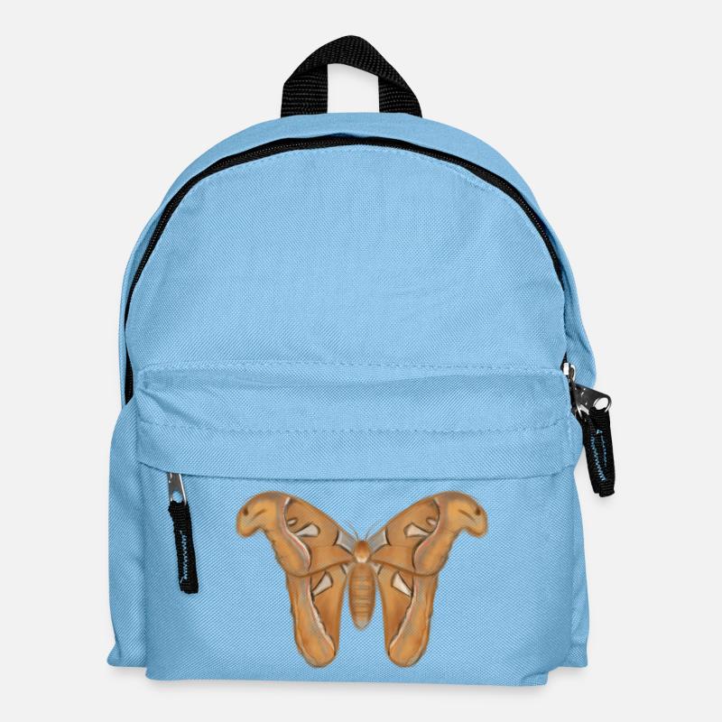 Giant Moth Drawing - Kids' Backpack - light blue